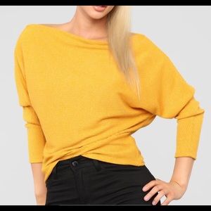 Fashion Nova Mustard Off Shoulder Top